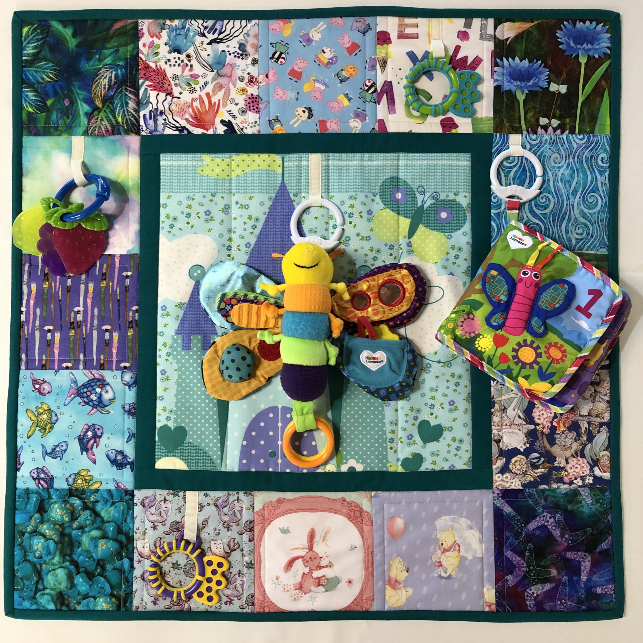 Fire Fly No1 Aqua Edge Baby Activity Quilt Patch & Co