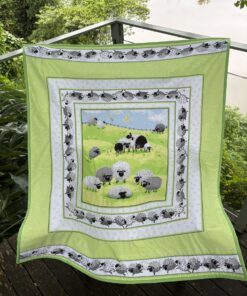 Green Sheep Panel Quilt