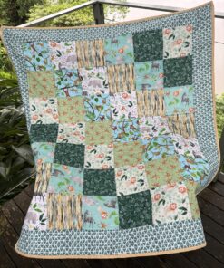Green Jungle Patchwork Baby Quilt