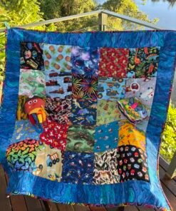 Capt. Squid Blue Edge Tummy Time Floor Quilt